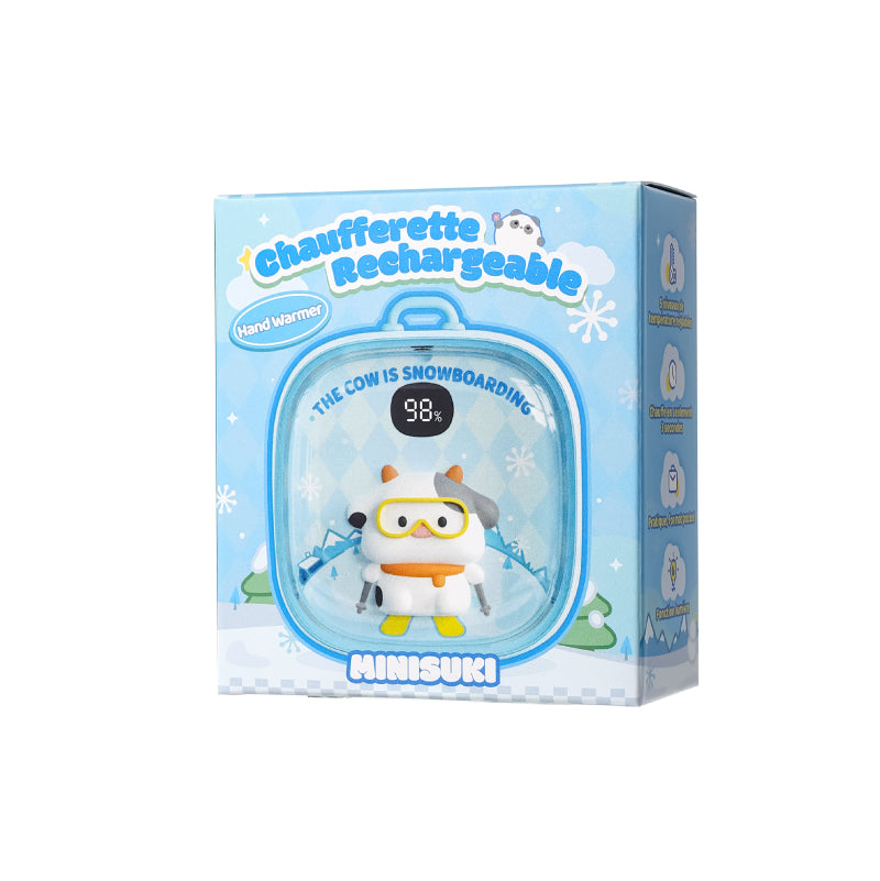 Chauffe-mains USB kawaï, vache ski, idéal pour l'hiver et en cadeau de Noël