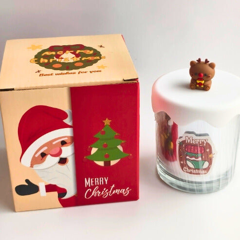 Bougie parfumée Hiver scintillant - Kawaii - Cadeau de Noël coffret