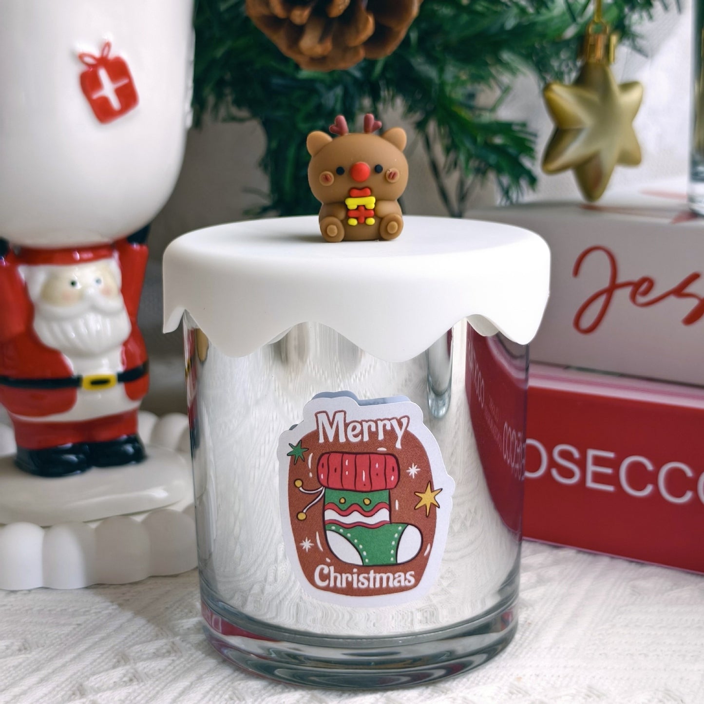 Bougie parfumée Hiver scintillant - Kawaii - Cadeau de Noël coffret