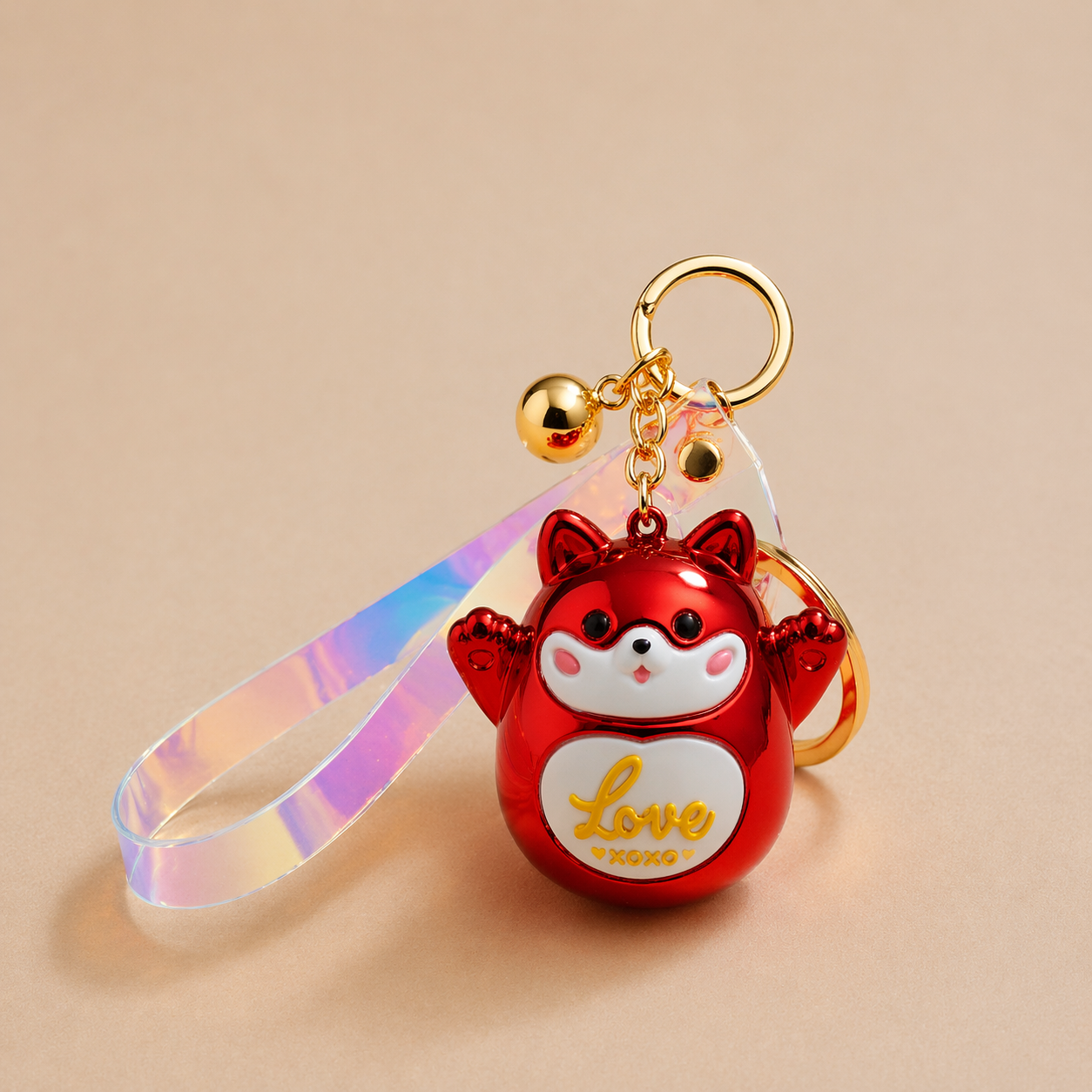 Porte-clés Lucky Cat Chrome