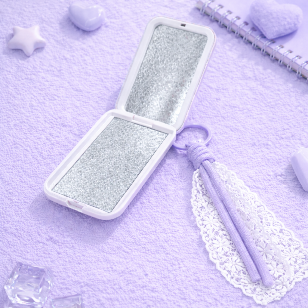 Miroir pliant - Porte clés Lapin Violet