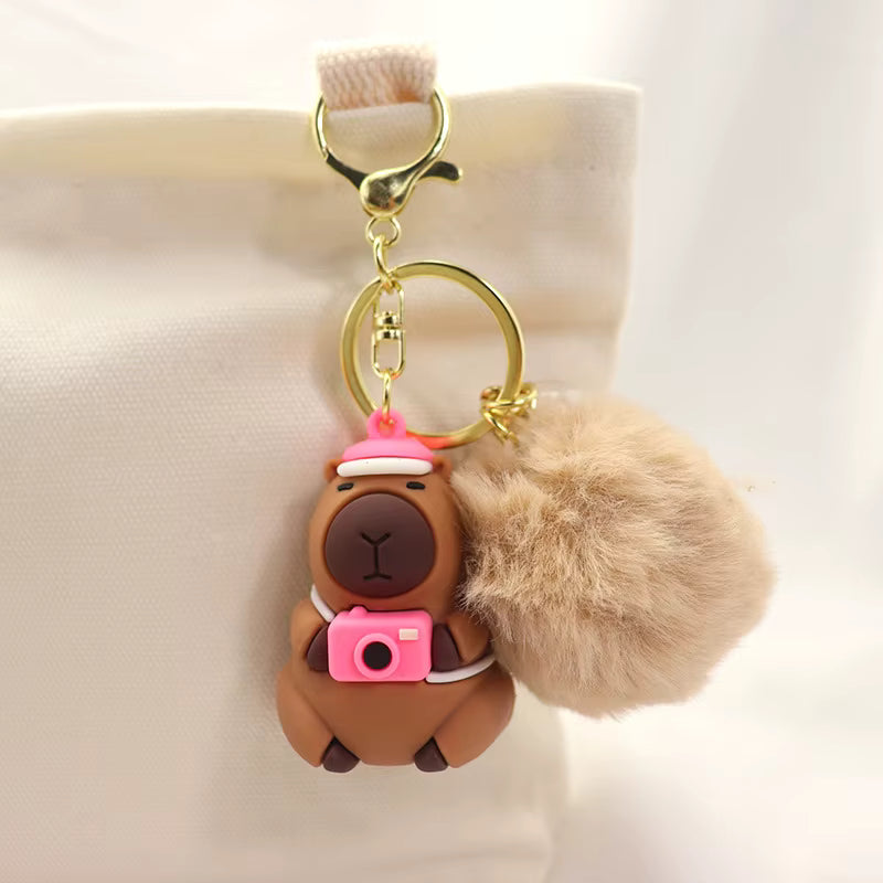 Porte clés Capybara Pompon Kawaii