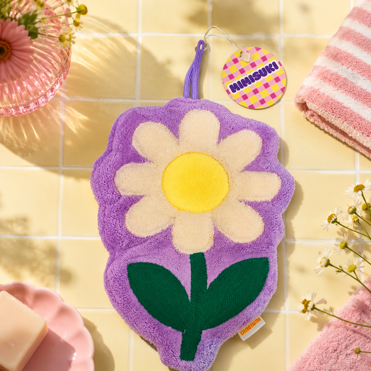 Essuie-mains Coréen Pop Daisy Flower - Serviette Happy Hands