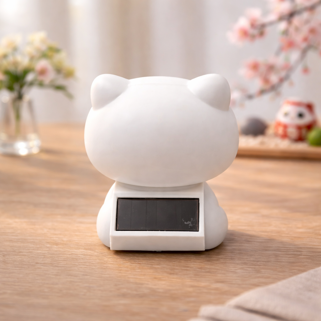 Lucky Cat Super Kawaï Blanc - Solaire - Maneki-Neko