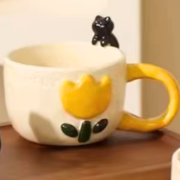 Mug Chat et Tulipe