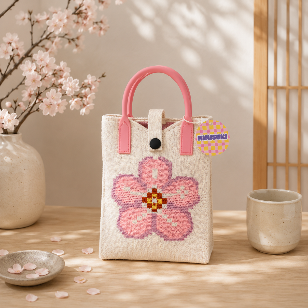 Pixie Bag Fleur de Sakura - Petit sac Coréen Téléphone portable