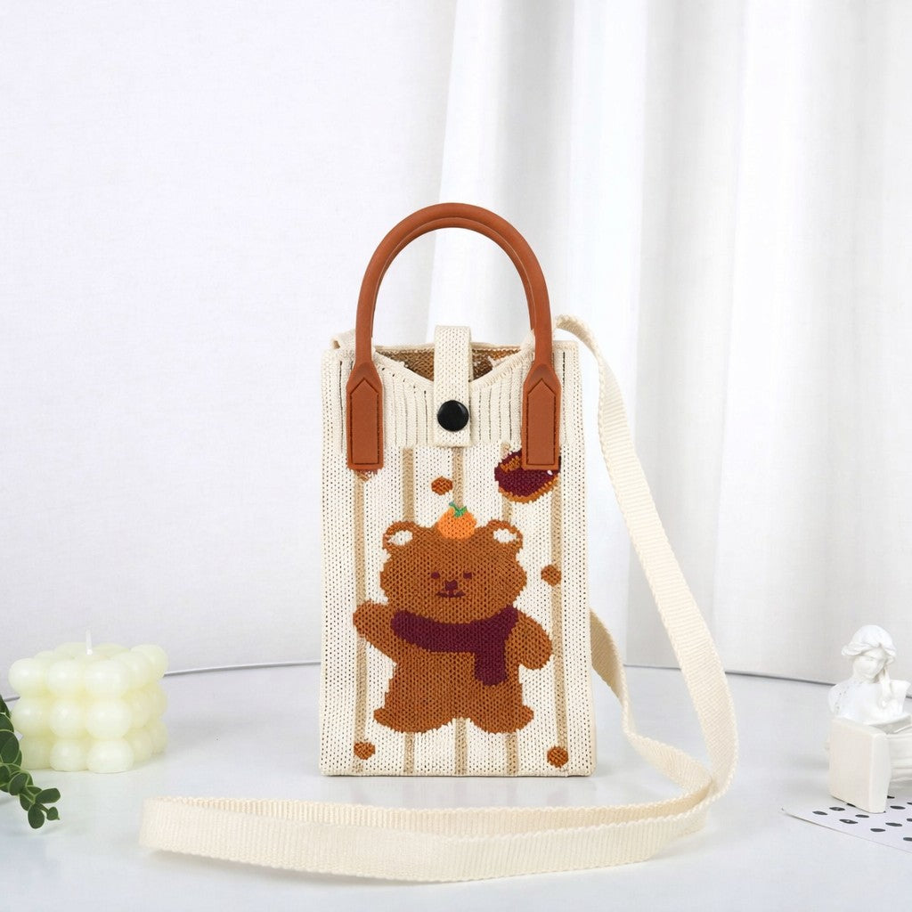 Pixie Bag Ourson et Orange - Petit Sac téléphone portable