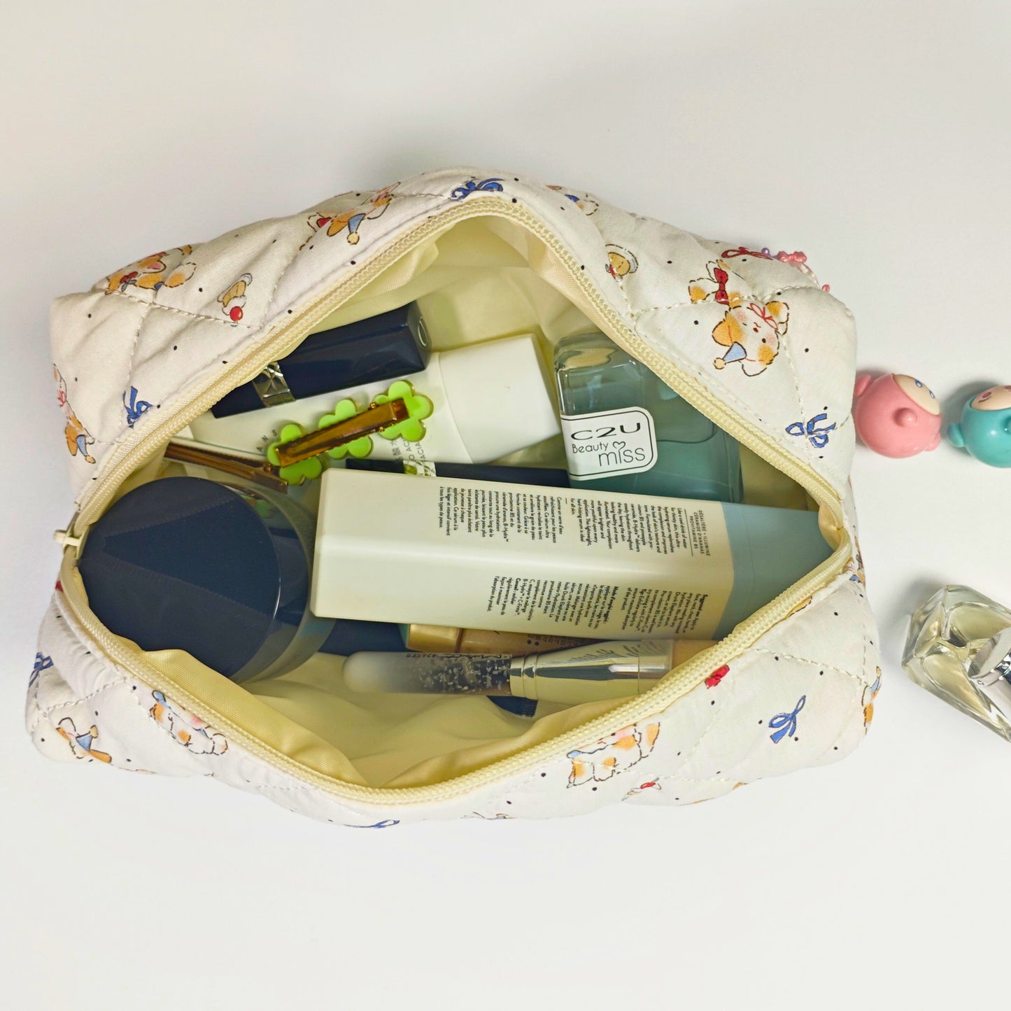 Trousse de toilette Ronrons chats et oursons Kawaï