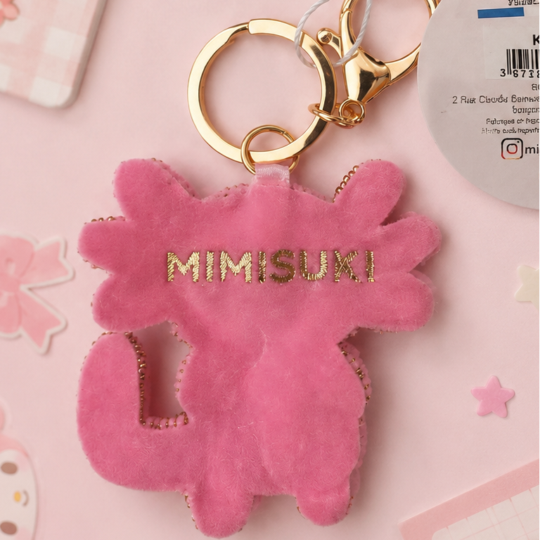 Lucky Cat Chrome Keyring