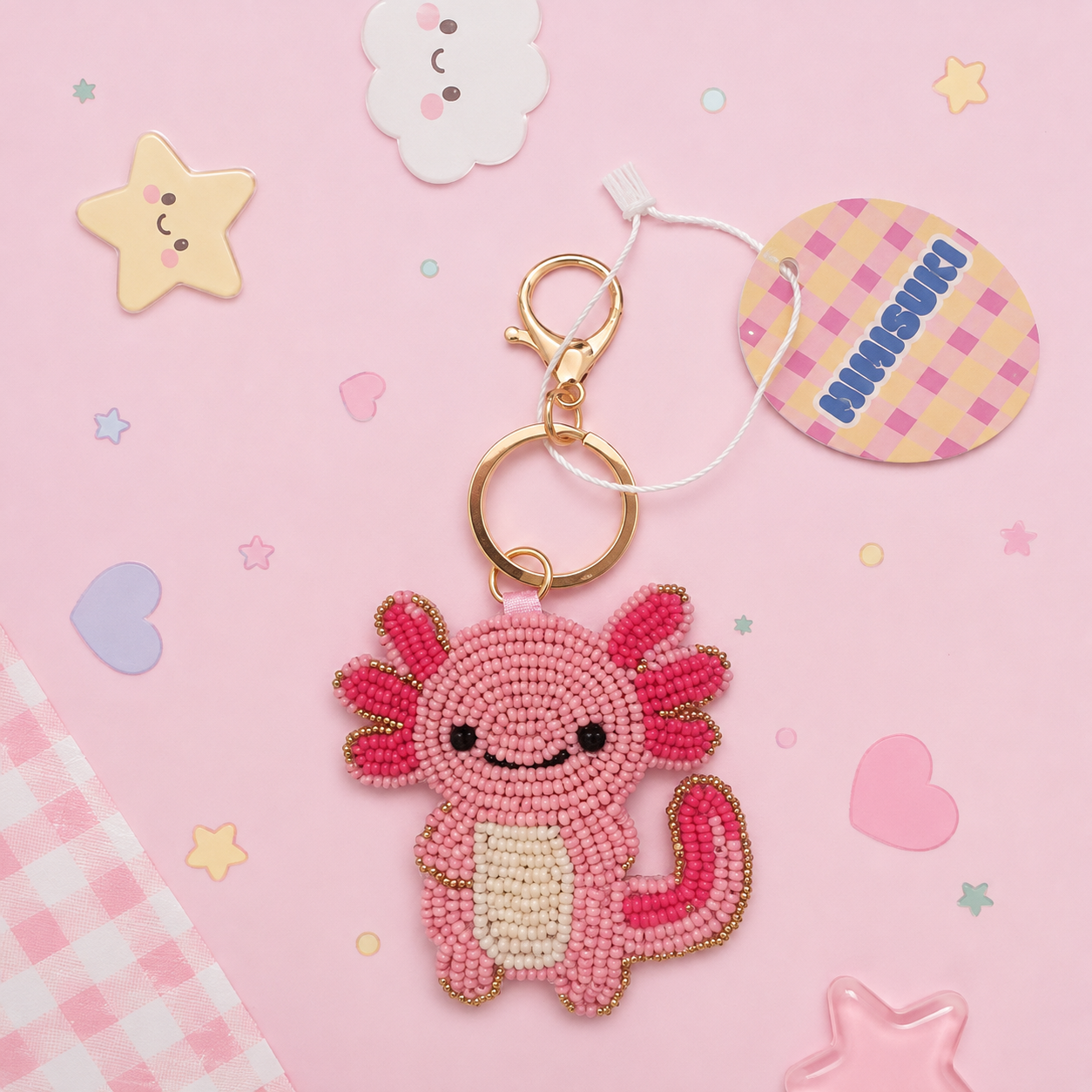 Lucky Cat Chrome Keyring