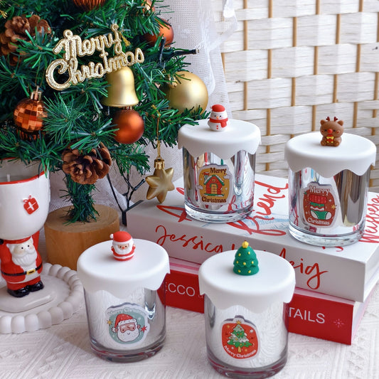 Bougie parfumée Hiver scintillant - Kawaii - Cadeau de Noël coffret