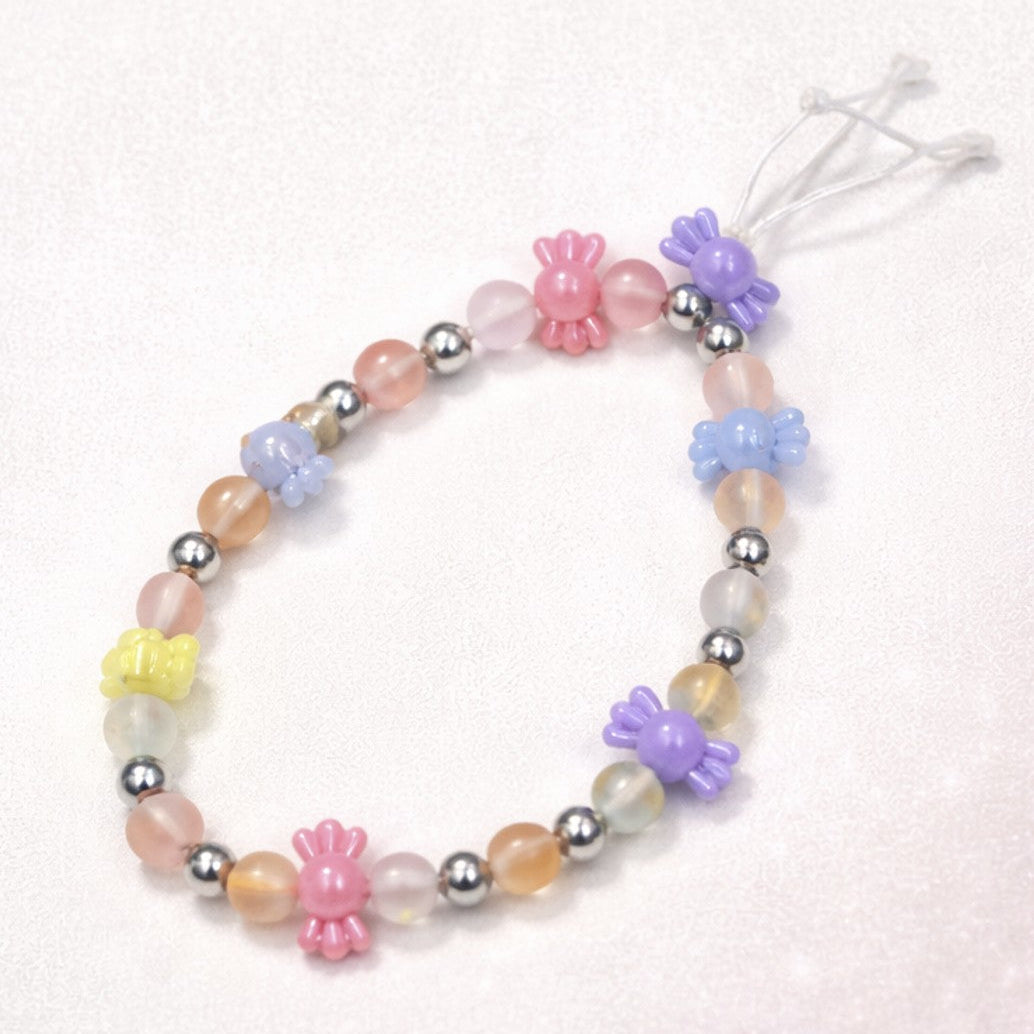 4 Bijoux de Téléphone Perles Pastel & Charms - Phone Strap