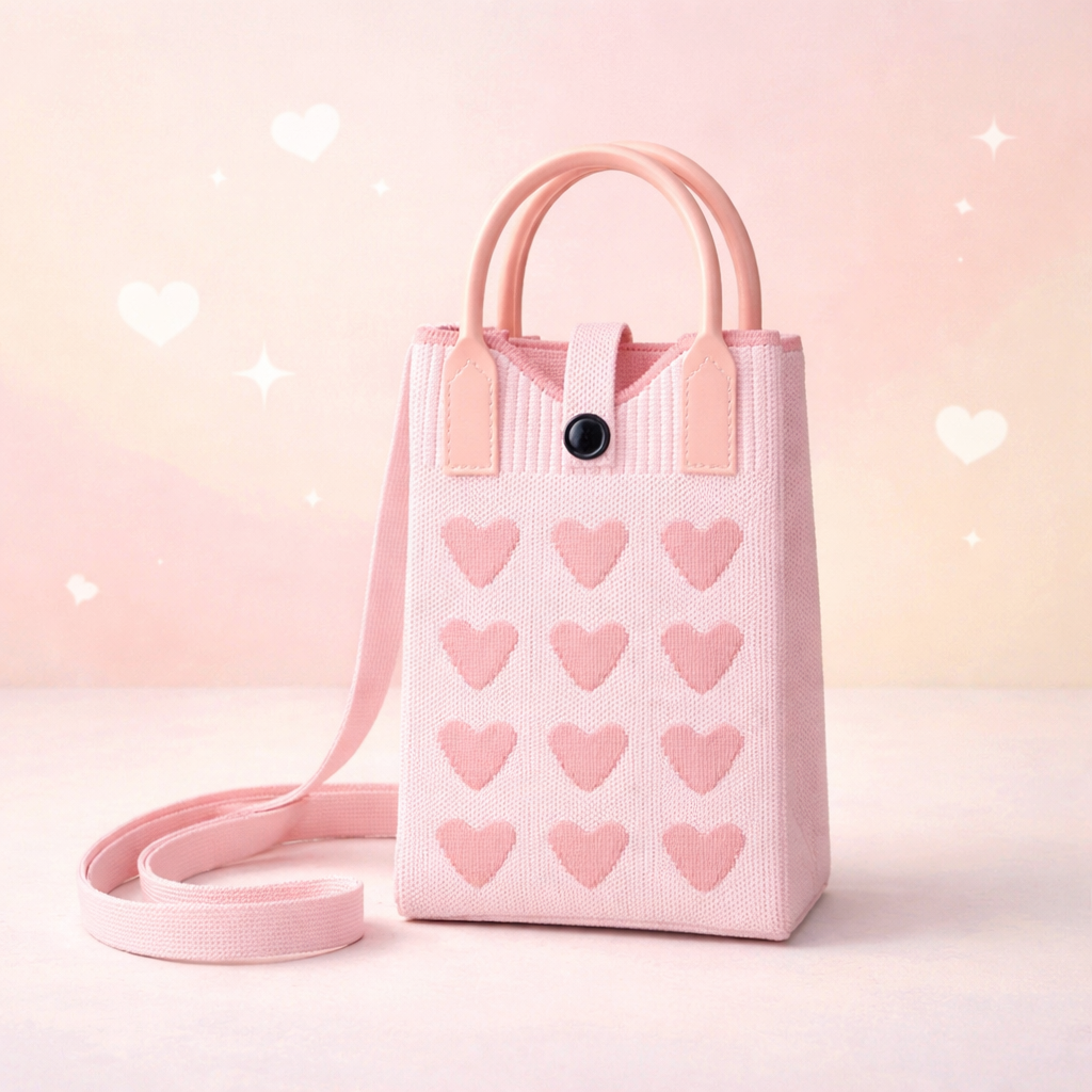 Pixie Bag Coeurs Roses - Petit Sac téléphone portable