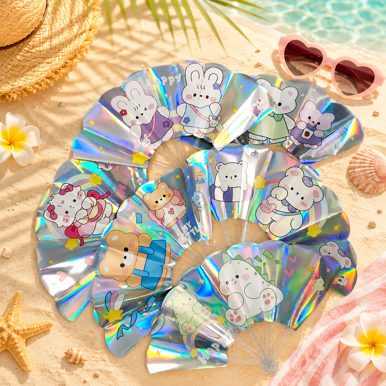 Kawaii Holographic Fans