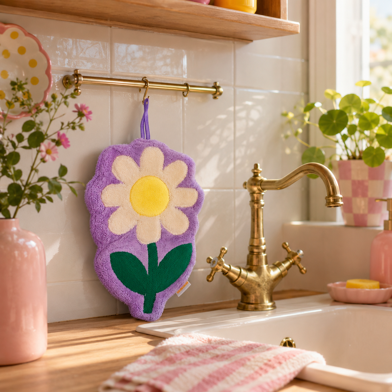 Essuie-mains Coréen Pop Daisy Flower - Serviette Happy Hands