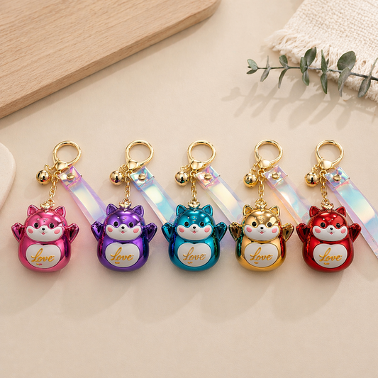 Porte-clés Lucky Cat Chrome