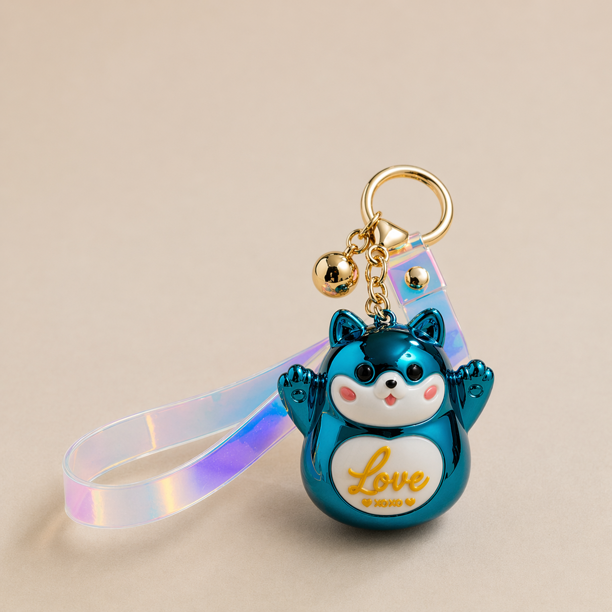 Porte-clés Lucky Cat Chrome