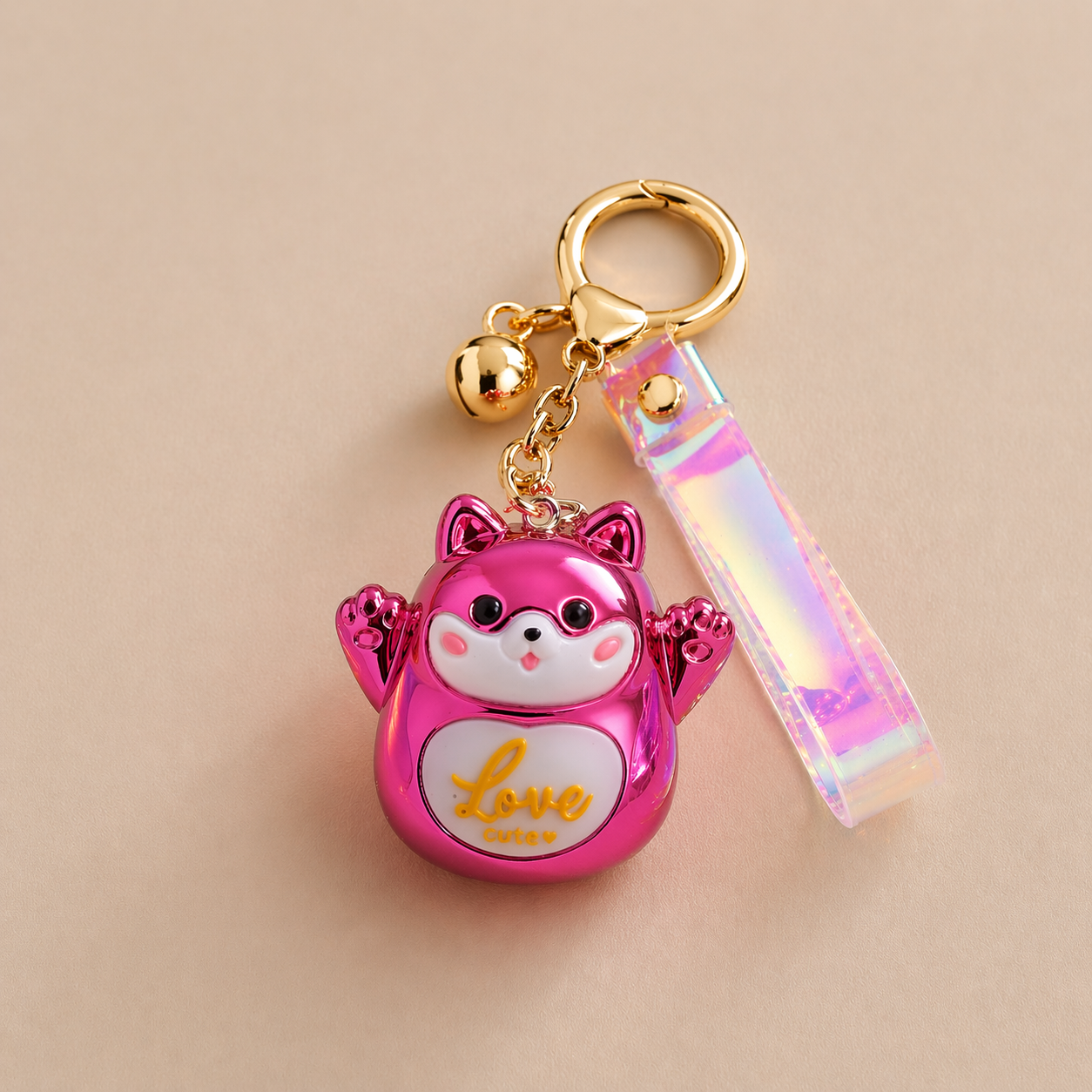 Porte-clés Lucky Cat Chrome