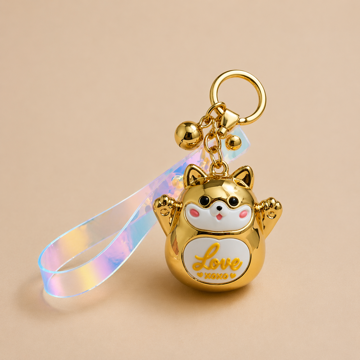 Porte-clés Lucky Cat Chrome
