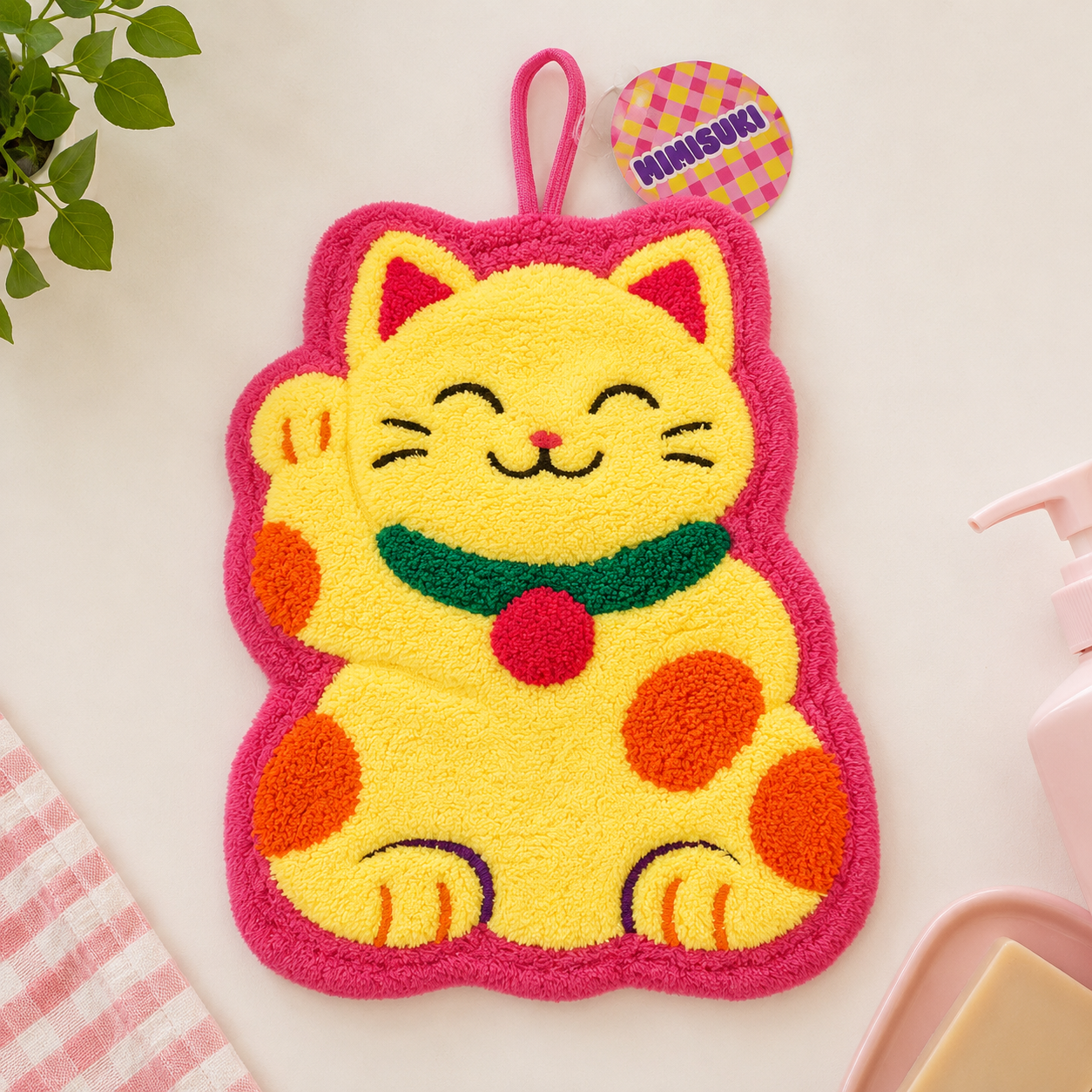 Essuie-mains Coréen Lucky Cat -Serviette Happy Hands