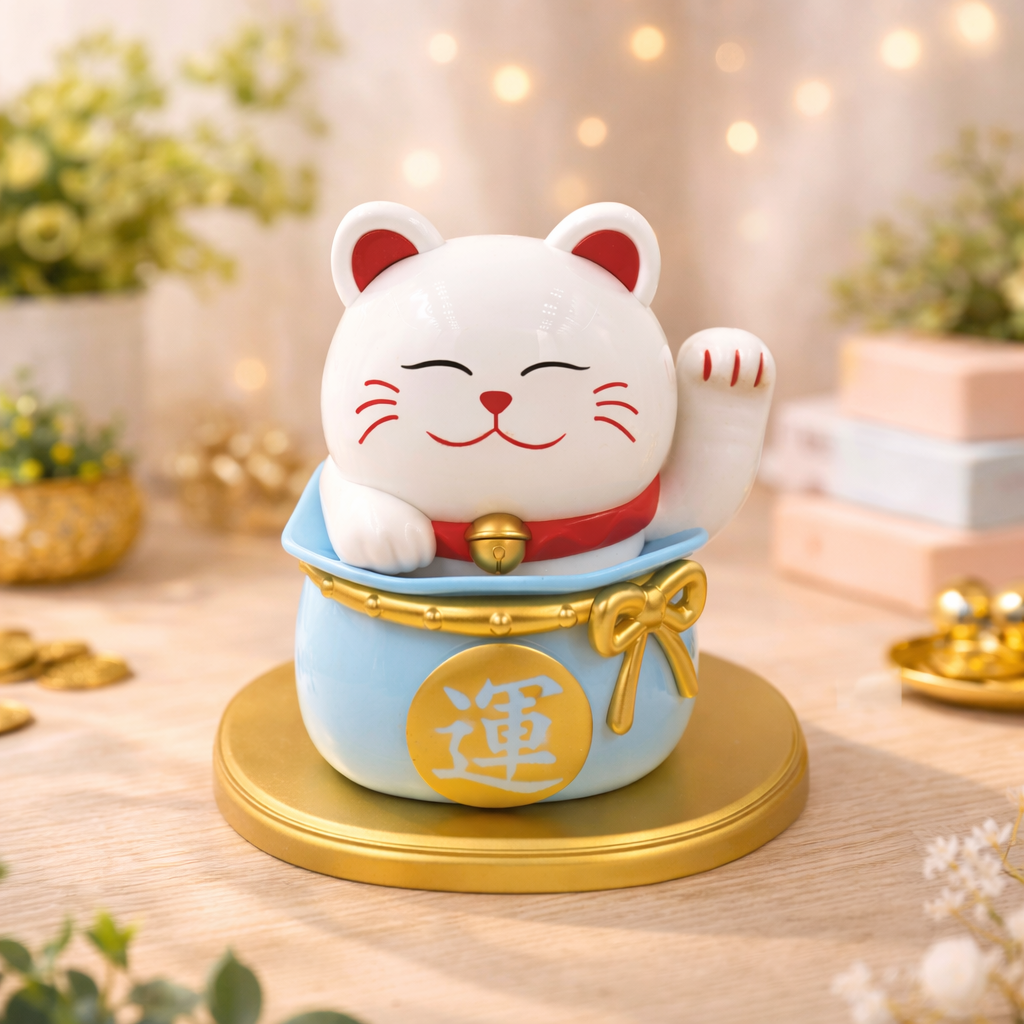 Lucky Cat Solaire - Grand modèle- Maneki Neko
