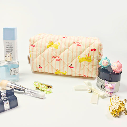 Trousse de toilette Miaous et cerisettes- Chat kawaï