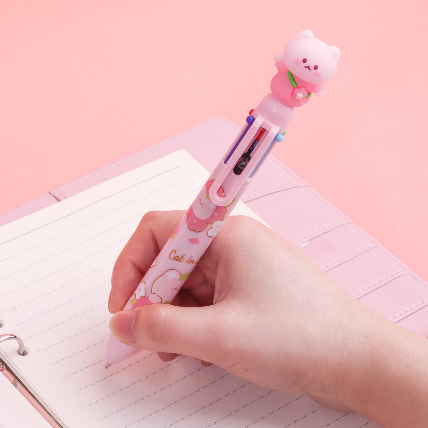 Stylo Sakura Cat 6 couleurs Kawaï