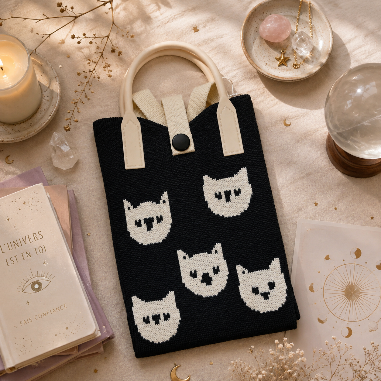 Pixie Bag Chats Sous la Lune - Automne-  Petit sac Coréen Téléphone portable