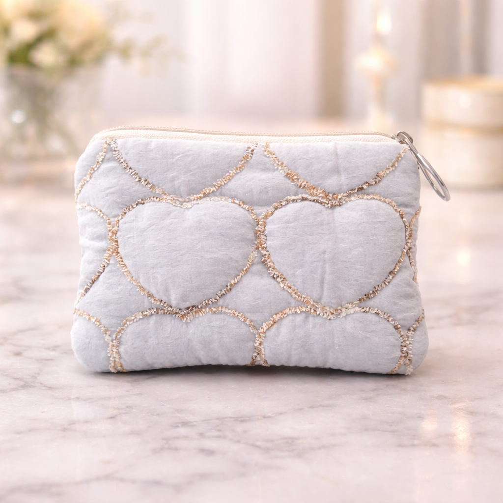 Porte-monnaie Coeurs Bleus Kawaï