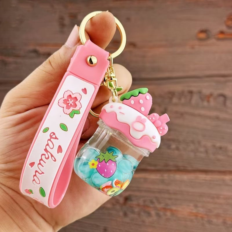 Porte-clés Fraise Sakura Bubble Liquide