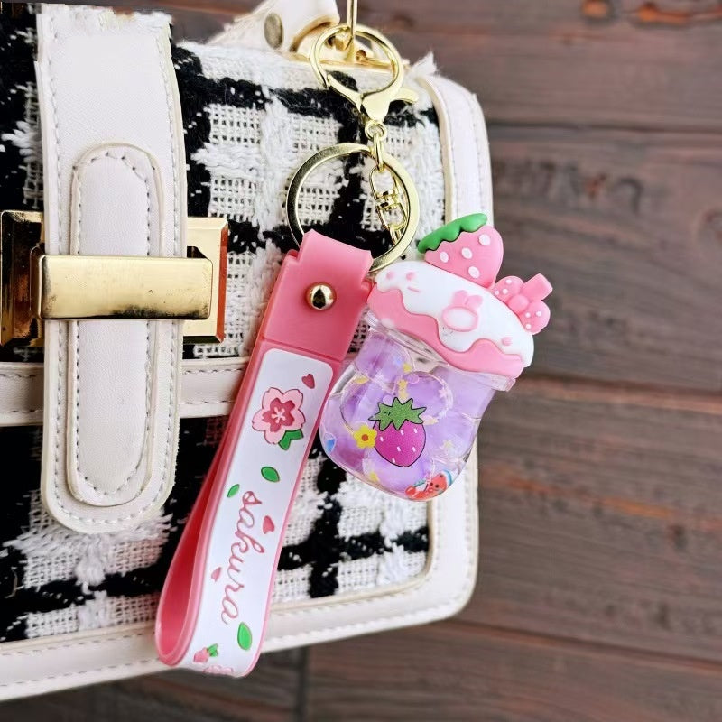Porte-clés Fraise Sakura Bubble Liquide