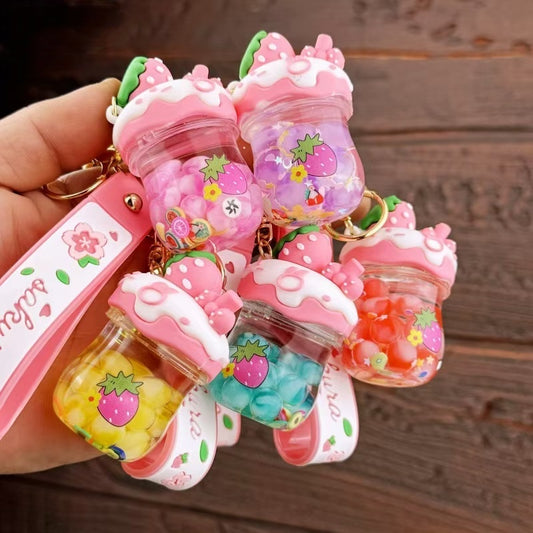 Porte-clés Fraise Sakura Bubble Liquide