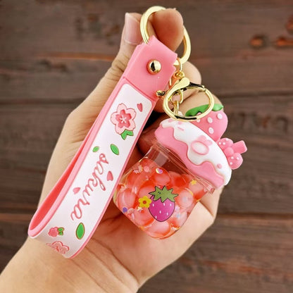 Porte-clés Fraise Sakura Bubble Liquide