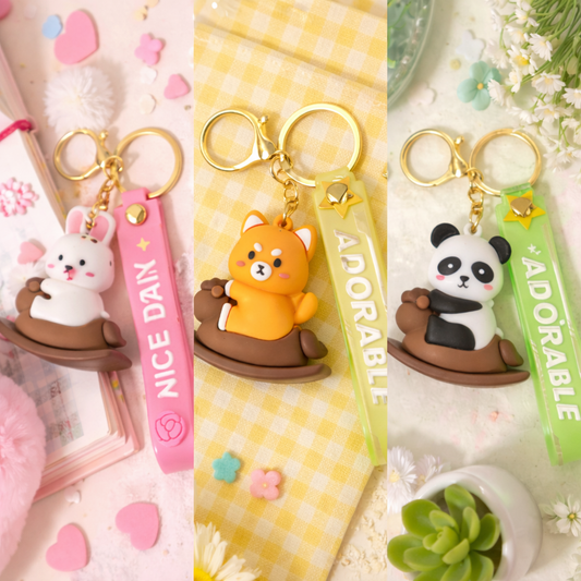 Porte-clés animaux à cheval Adorable avec lanière