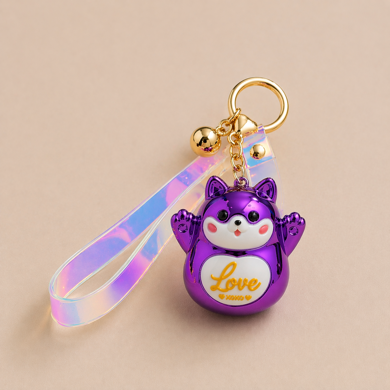 Porte-clés Lucky Cat Chrome