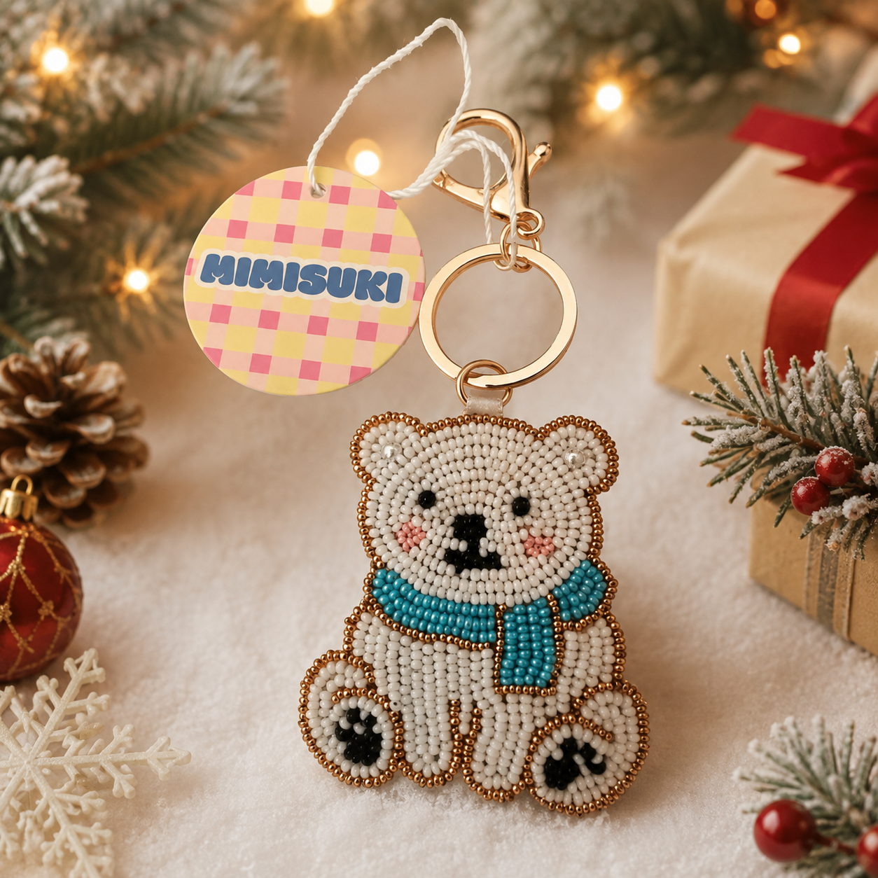 Lucky Cat Chrome Keyring