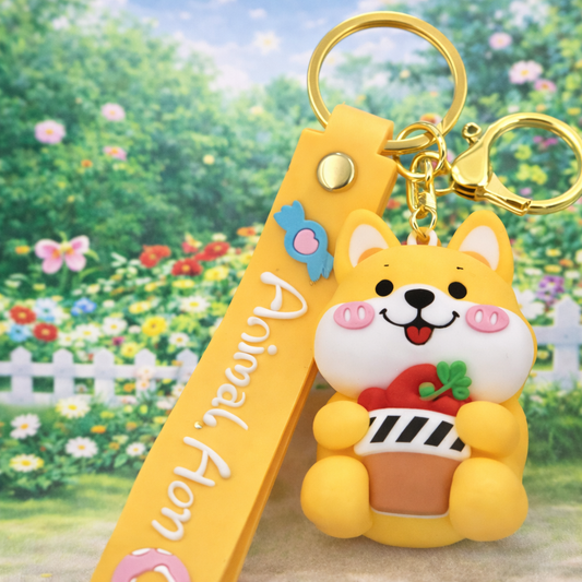 Porte-clés animaux avec plante Animal Home