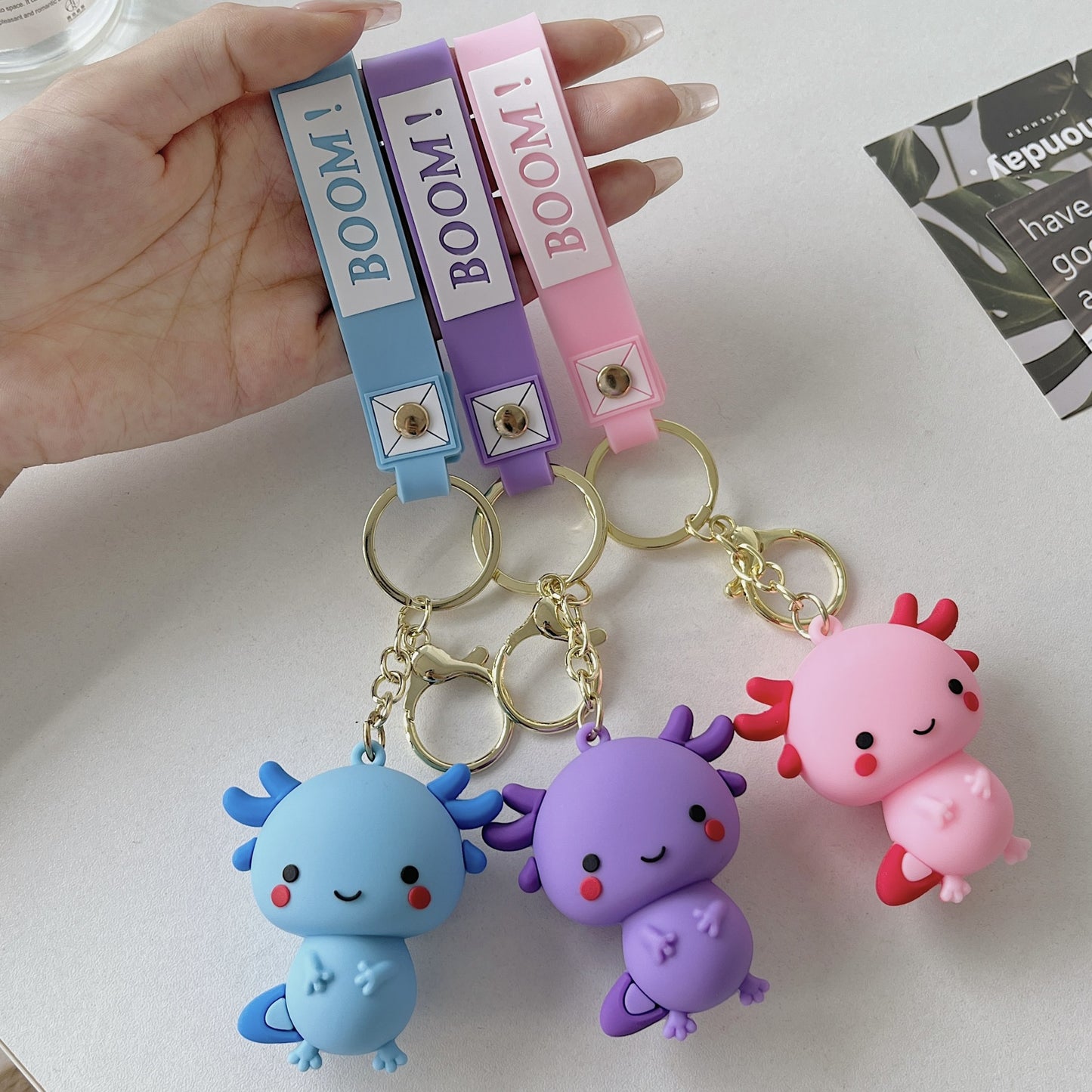 Porte-clés Axolotl Kawaii