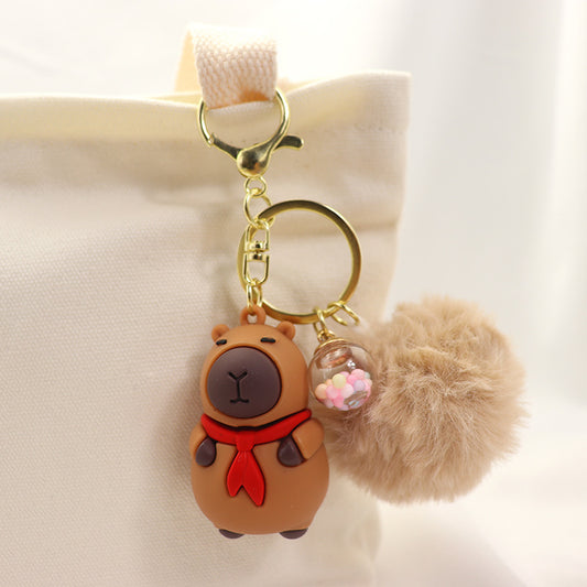 Porte clés Capybara Pompon Kawaii