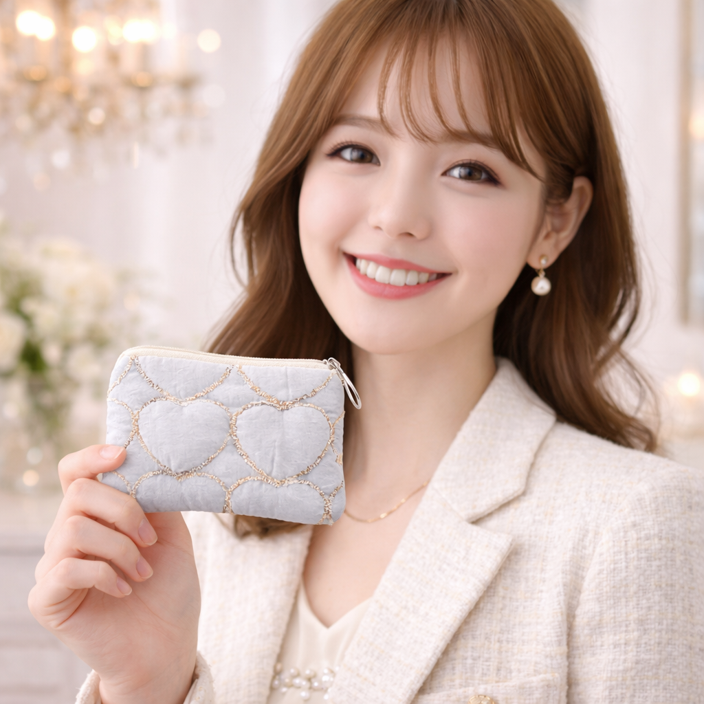 Porte-monnaie Coeurs Bleus Kawaï