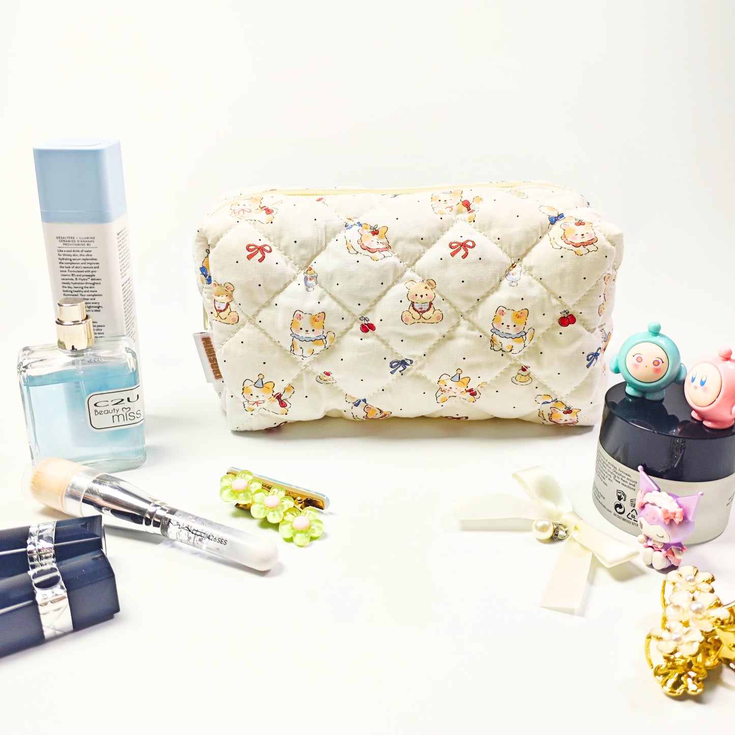 Trousse de toilette Ronrons chats et oursons Kawaï