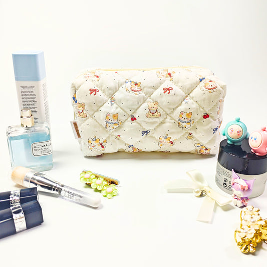 Trousse de toilette Ronrons chats et oursons Kawaï