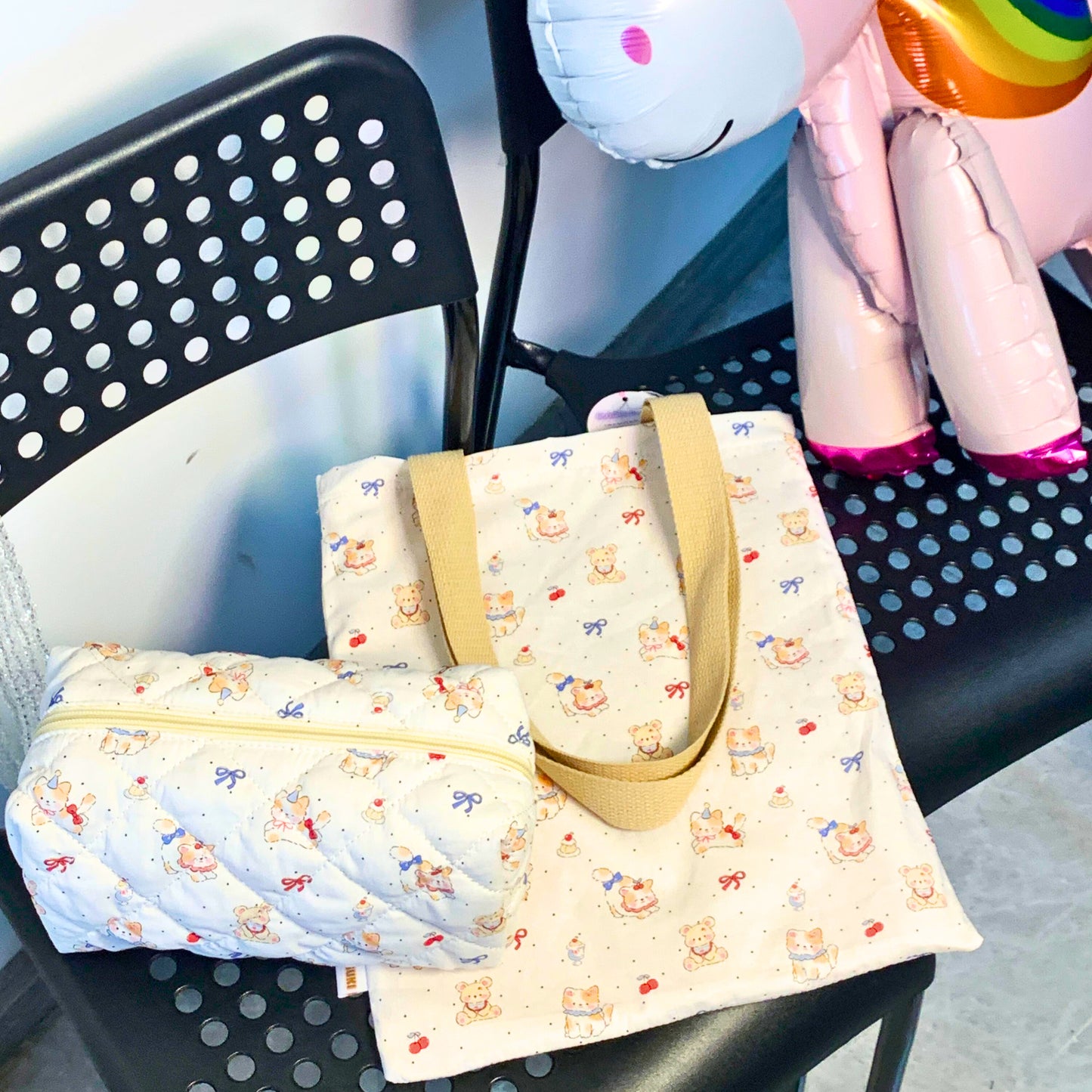 Trousse de toilette Ronrons chats et oursons Kawaï