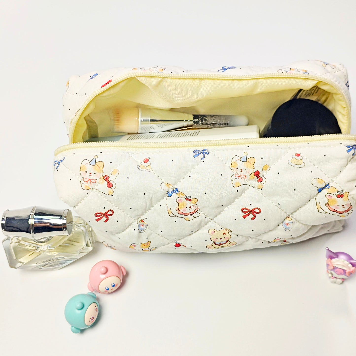 Trousse de toilette Ronrons chats et oursons Kawaï
