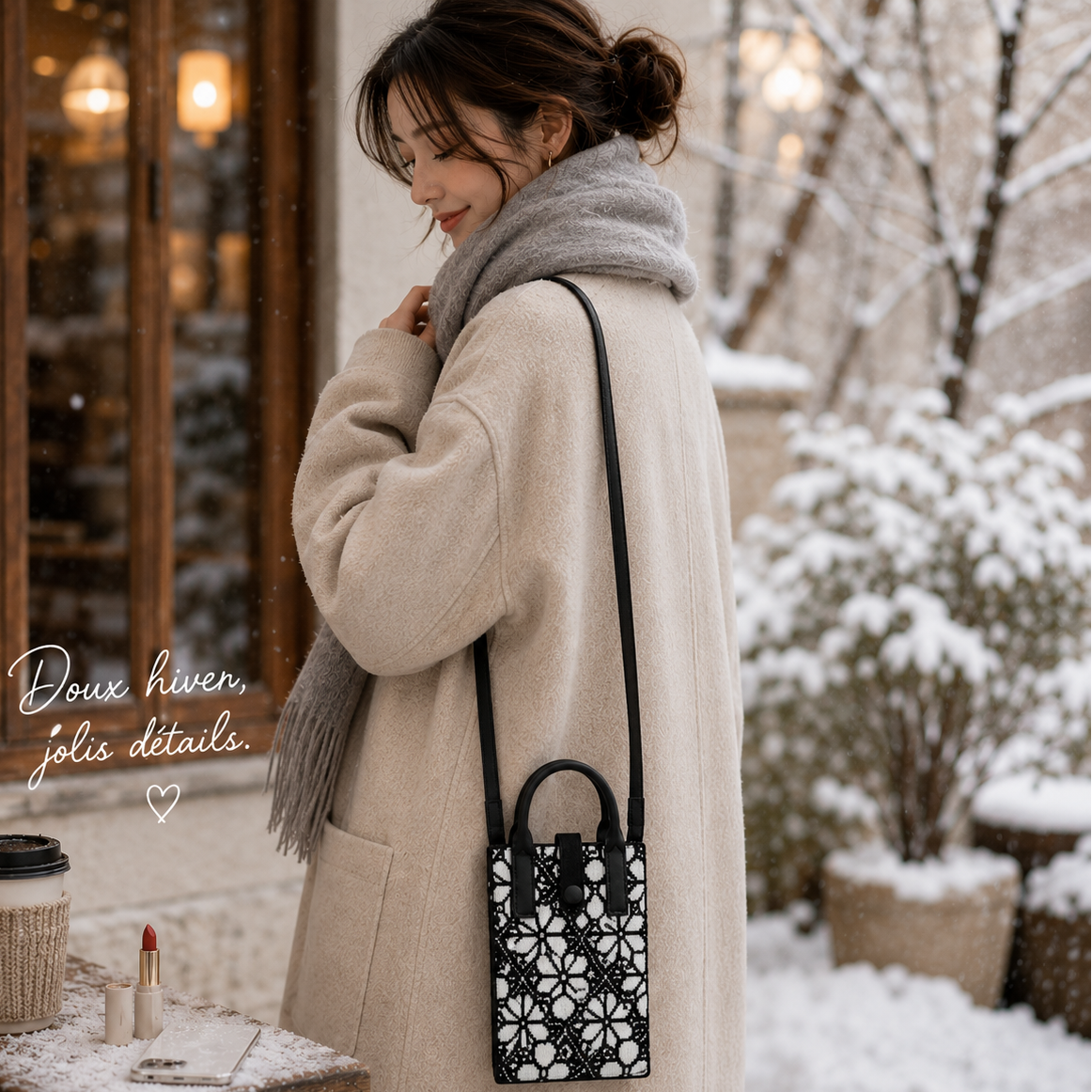 Pixie Bag Rosace Couture Automne Hiver -  Petit sac Coréen Smartphone