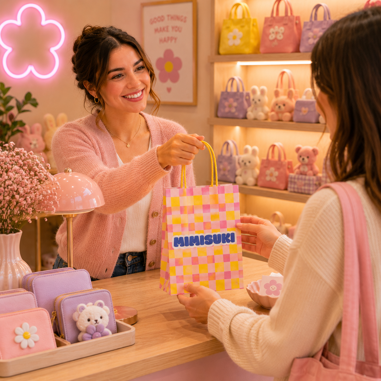 Sac Papier Kraft MIMISUKI poignées torsadées