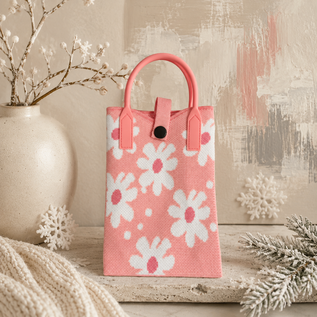 Pixie Bag Marguerite Rose - Petit sac Coréen Téléphone portable
