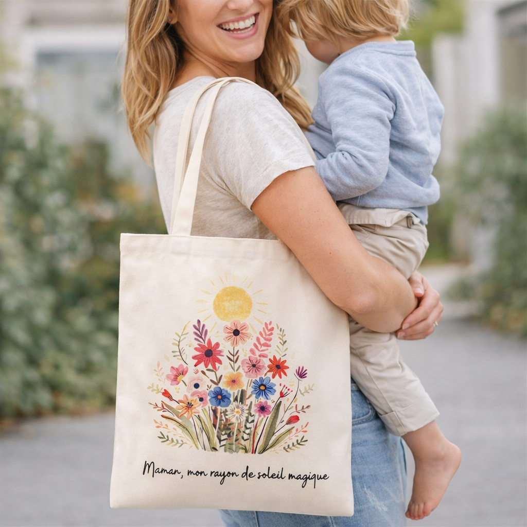Tote Bag Premium Maman mon rayon de soleil - Fête des Mères