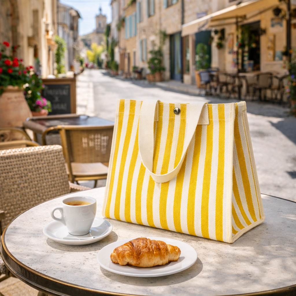 Sac d'été Jaune à rayures - plage