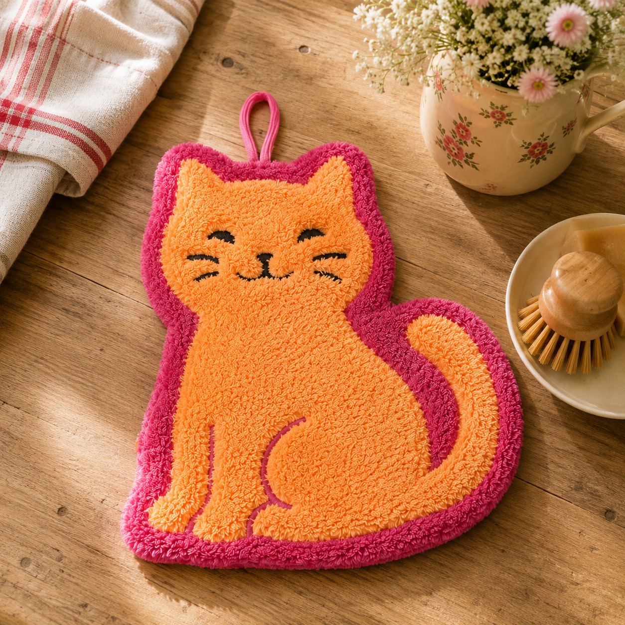 Essuie-mains Coréen Chat mignon -Serviette Happy Hands